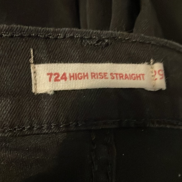 724 Levi’s high-rise, straight leg, black jeans, size 29 - Picture 3 of 4